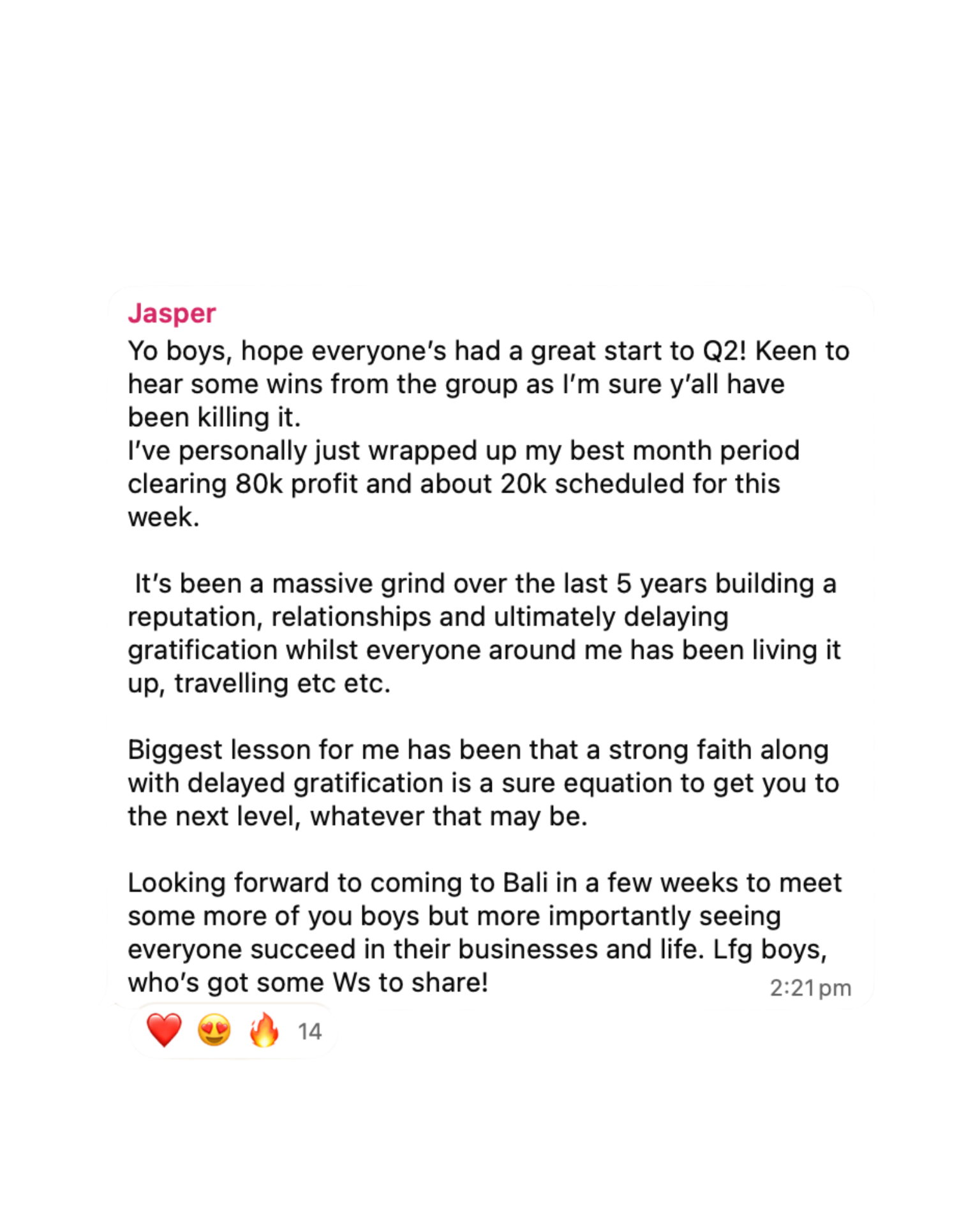 Jasper — 80k profit month
